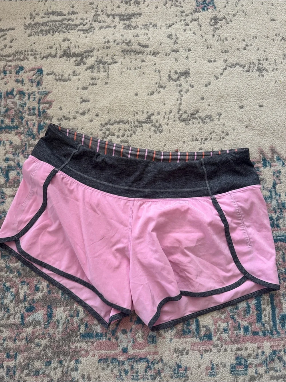 lululemon athletica Pink Athletic Shorts with Black Trim